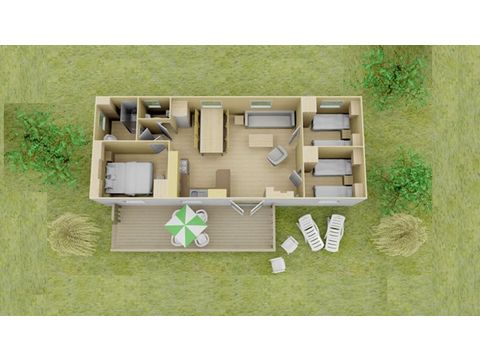 Mobile home 6 persons - | Comfort XL | 3 Bedrooms | 6 Pers. | Raised terrace | Air conditioning