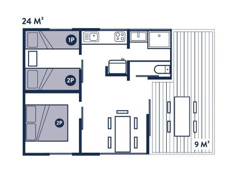 Bungalow 5 persons - Bungalow PREMIUM 5 pers