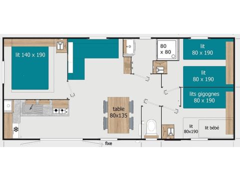 MOBILE HOME 8 people -   COTTAGE PREMIUM - Les Genêts | 6-8 pers.