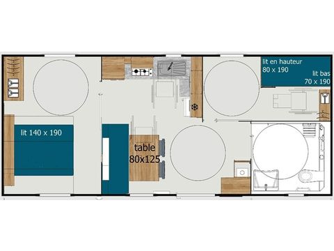 MOBILE HOME 4 people - COTTAGE PREMIUM PMR | 4 pers. | 2 bedrooms