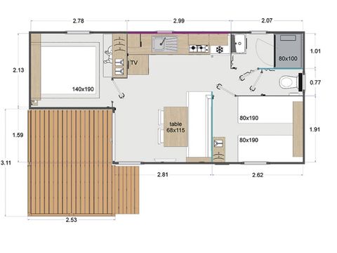 MOBILE HOME 4 people - COTTAGE PREMIUM - Les Genêts | 4 pers.