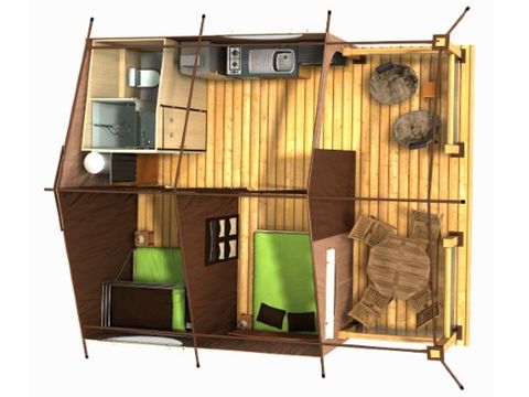 CANVAS AND WOOD TENT 5 people - LODGE CONFORT Victoria | 5 pers. 2 bdrms.