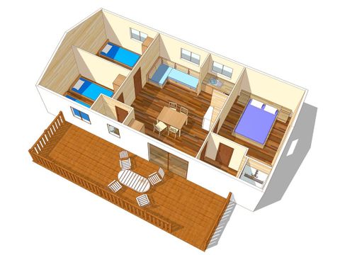 MOBILE HOME 6 people - Mobile-home | Classic | 3 Bedrooms | 6 Pers. | Raised terrace