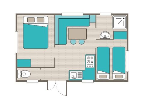 MOBILE HOME 4 people - Classic XL | 2 Bedrooms | 4 Pers. | Raised terrace