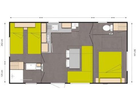 MOBILE HOME 4 people - Mobile-home | Comfort XL | 2 Bedrooms | 4 Pers. | Single terrace