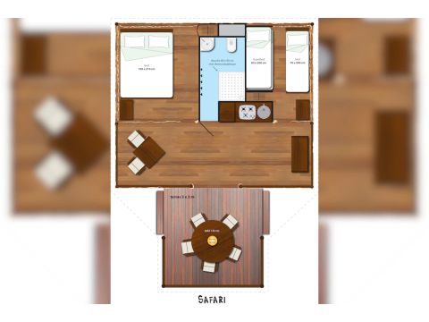 CANVAS AND WOOD TENT 5 people - SunLodge Safari