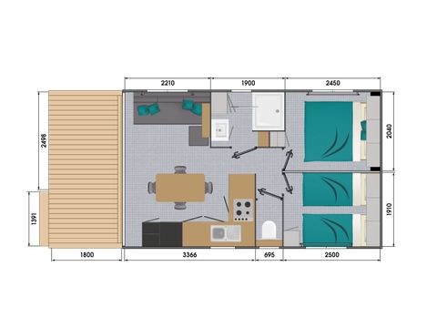 MOBILE HOME 5 people - Cottage Living - air-conditioned