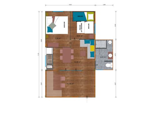 Accommodation 5 persons - Pile carrel