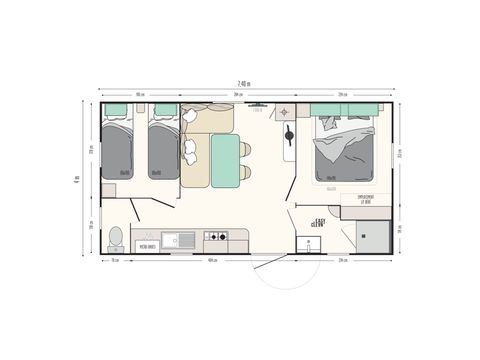 MOBILE HOME 5 people - Comfort Plus - air-conditioned
