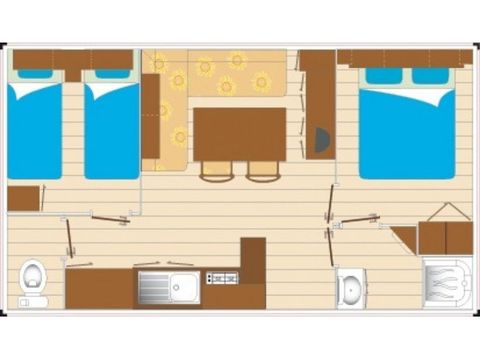 MOBILE HOME 6 people - Copy Mobil-home Evasion 6 people 2 bedrooms 28m² - mobile home for 6 people