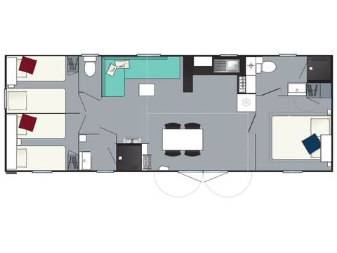 MOBILE HOME 6 people - Comfort 8 people 3 bedrooms 2 bathrooms