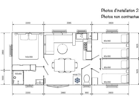 MOBILE HOME 6 people - Space 33m² - Air conditioning TV