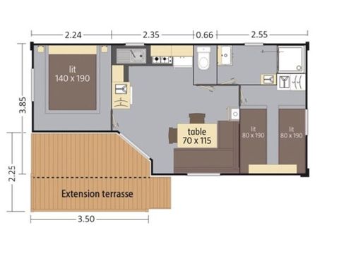 MOBILE HOME 4 people - Confort Compact - CLIM - TV