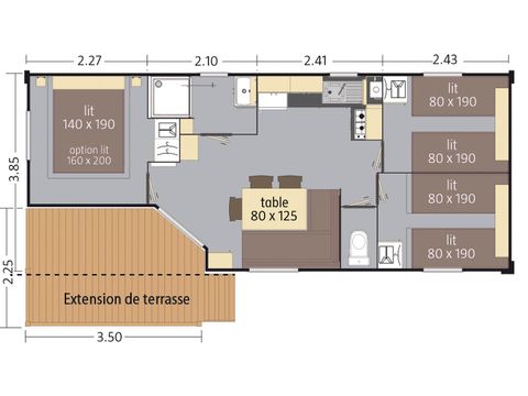 MOBILE HOME 6 people - Ciela Confort Compact - 3 bedrooms