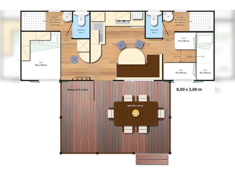 CANVAS AND WOOD TENT 5 people - SunLodge Maple