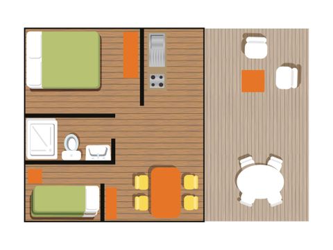 CANVAS AND WOOD TENT 4 people - LODGE WOODY