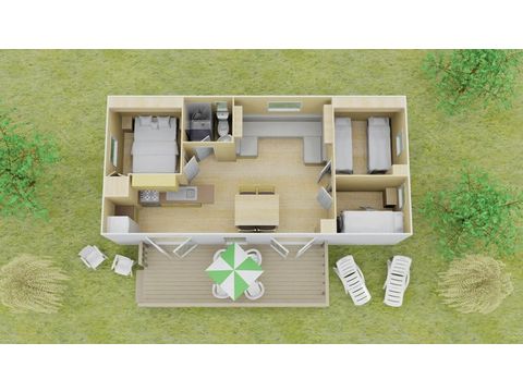 Mobile home 6 persons - Mobile-home | Comfort | 3 Bedrooms | 6 Pers. | Raised terrace | Air conditioning