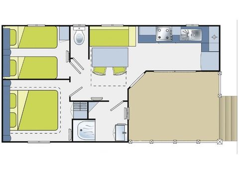 MOBILE HOME 6 people - Evasion 6 persons 2 bedrooms 28m², 2 bathrooms