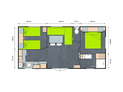 MOBILE HOME 4 people - GRAND CONFORT 2CH