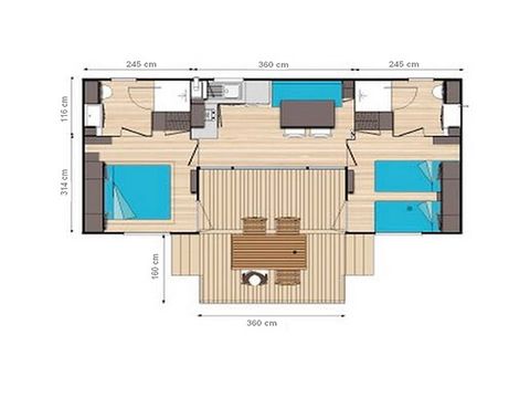 MOBILE HOME 4 people - PRESTIGE PATIO