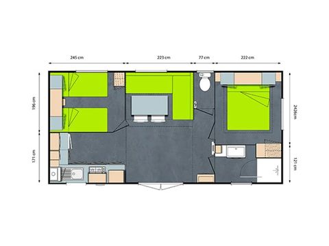 MOBILE HOME 4 people - Grand Confort - 2 bedrooms - TV