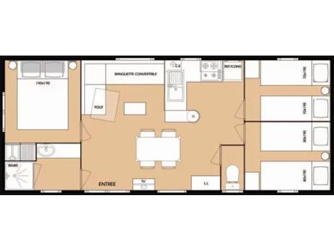MOBILE HOME 6 people - FEERIQUE - TV - CLIM