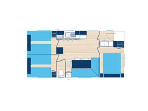 MOBILE HOME 6 people - ESPACE PREMIUM- 32m2 air-conditioned and TV - pool view