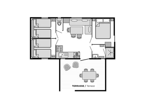 Mobile home 6 persons - COTTAGE - 3 Bedrooms - TV - CLIM - LV