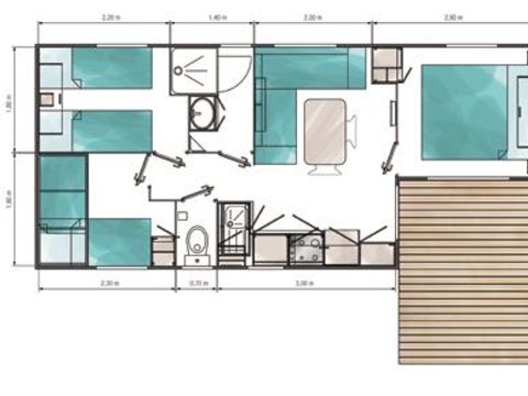 MOBILE HOME 6 people - DECLICK with semi-covered terrace