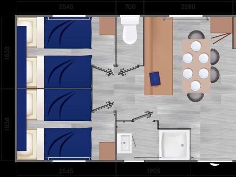 MOBILE HOME 7 people - DECLICK with large terrace