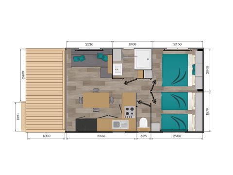 MOBILE HOME 4 people - RAGUENES 2 bedrooms 4 people