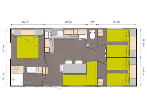 Mobile home 6 persons - FORET - 3 bedrooms with TV