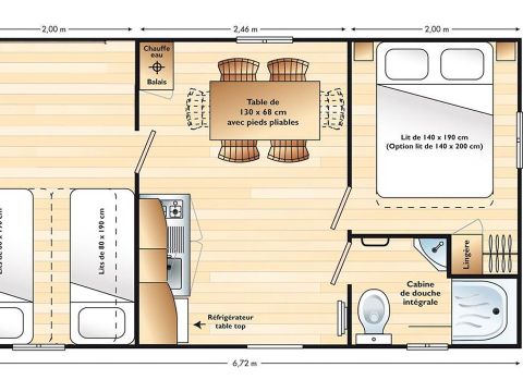 MOBILE HOME 5 people - AZUR - 2 bedrooms with TV