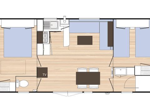 MOBILE HOME 5 people - Mobil-home Evasion 28.5m² (2 bedrooms) (- 8 years) + TV + Terrace / Wednesday to Wednesday