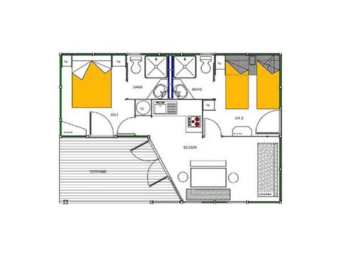 Chalet 5 persons - Chalet Villa 4/5p "Forest view" - 2 bedrooms - TV - Air conditioning
