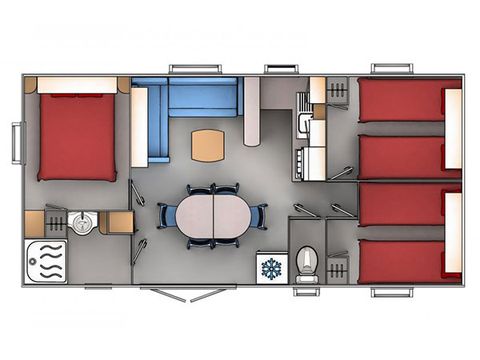 Lodge 5 persons - Cottage Floresta "Côté forêt" 4/5p - 2 bedrooms - TV - Air conditioning
