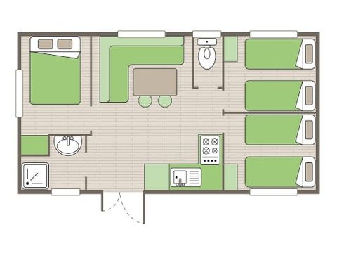Mobile home 6 persons - Mobile-home | Comfort XL | 3 Bedrooms | 6 Pers. | Raised terrace
