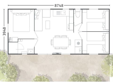 Mobile home 6 persons - Mobil-home | Premium | 3 Bedrooms | 6 Pers | Terrace Lounge | Air conditioning | TV