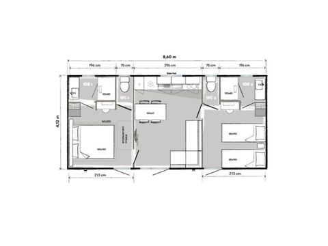 MOBILE HOME 4 people - Cottage Premium 33m² - Air-conditioned 4 pers