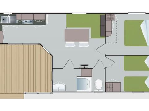 Mobile home 5/6 persons - Soléo 30m² - Air-conditioned