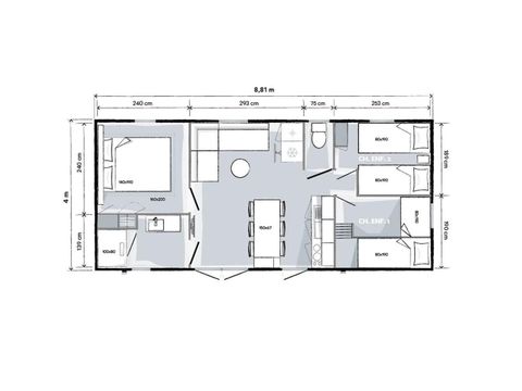 MOBILE HOME 6 people - Family Premium - 35m² - air-conditioned 6 pers