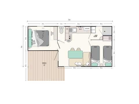 MOBILE HOME 4 people - New Family 24m² Clim TV