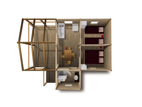 Canvas and wooden tent 5 persons - PILOTIS CABIN