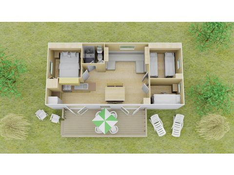 MOBILE HOME 6 people - Mobile-home | Comfort | 3 Bedrooms | 6 Pers. | Raised terrace