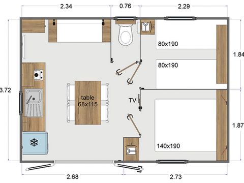 Mobile home 4 persons - Hut
