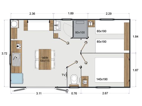 MOBILE HOME 4 people - Night hut