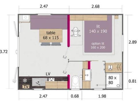 MOBILE HOME 2 people - 1 double bedroom