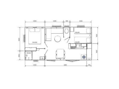 Mobile home 4 persons - Ciela Confort - 2 bedrooms