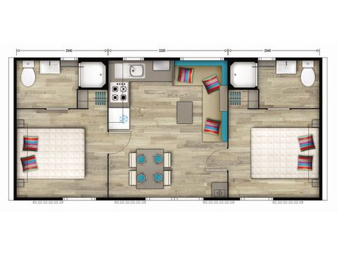 MOBILE HOME 4 people - Premium | 2 Bedrooms | 4 Pers | Raised terrace | Air conditioning | TV