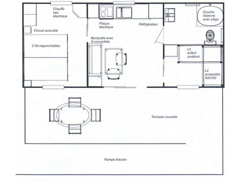 Mobile home 5 persons - 2 bedrooms CONFORT PMR